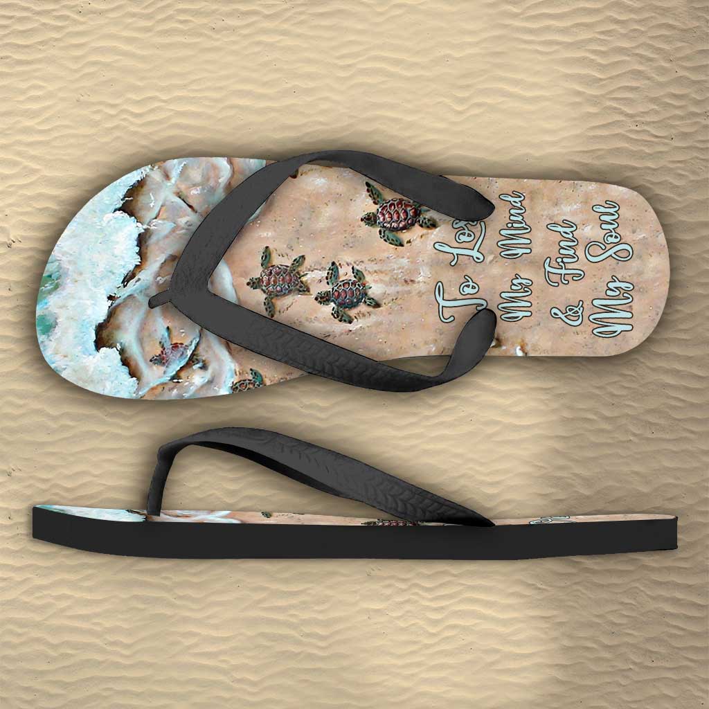 Into The Ocean I Go - Turtle Flip Flops