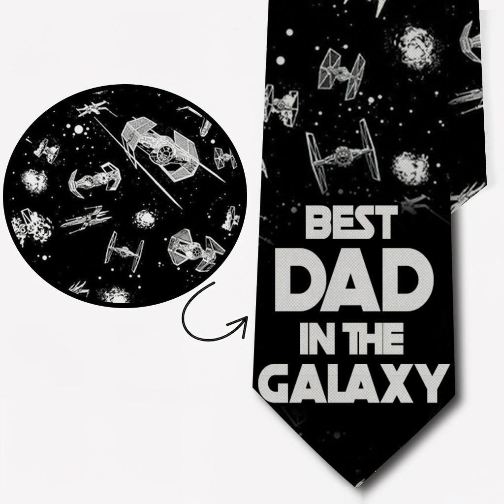Best Dad In The Galaxy - Personalized The Force Necktie
