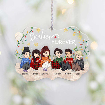 Besties Forever - Personalized Christmas Bestie Transparent Ornament
