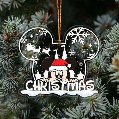 Christmas Mouse Ear - Personalized Transparent Ornament