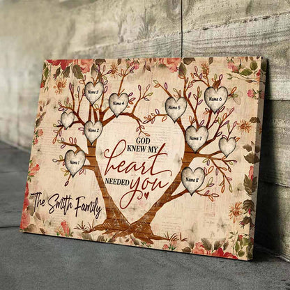 God Knew My Heart Needed You - Personalized Family Poster