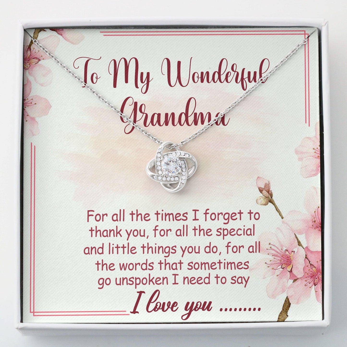 To My Wonderful Grandma - Grandma Love Knot Necklace 0921