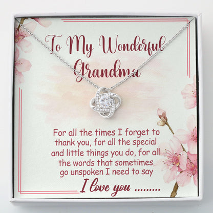 To My Wonderful Grandma - Grandma Love Knot Necklace 0921