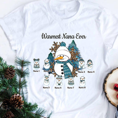 Warmest Grandma Ever - Personalized Christmas  T-shirt and Hoodie