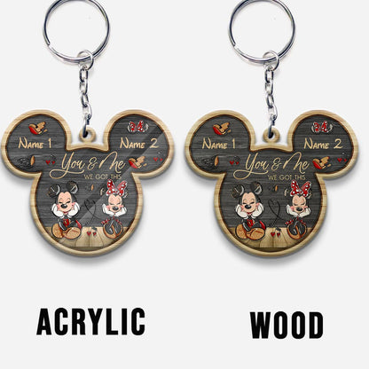 You And Me - Personalized Couple Mouse Keychain (Printed On Both Sides)