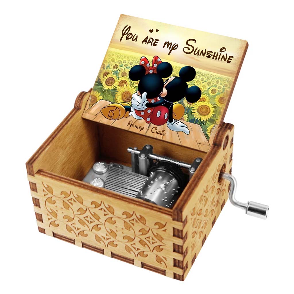 You Are My Sunshine - Personalized Couple Mouse Hand Crank Music Box