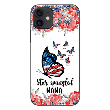 Star Spangled And Grandkids Patriotic - Personalized Independence Day Grandma Phone Case