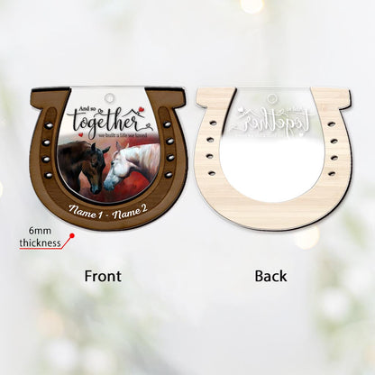 And So Together We Built A Life We Loved - Personalized Christmas Horse Layers Mix Ornament