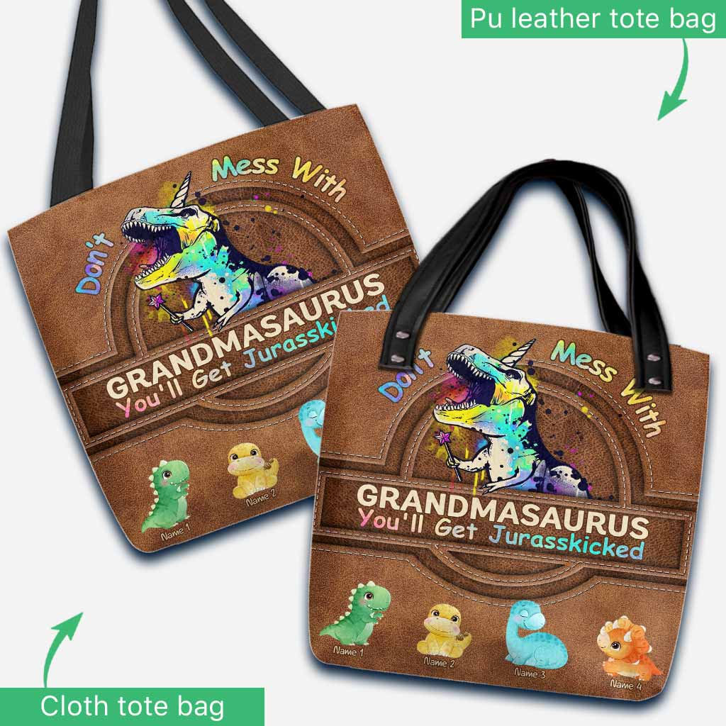 Don't Mess With Grandmasaurus - Personalized Mother's Day Tote Bag