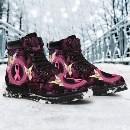 Faith Hope Love Angel Breast Cancer Awareness All Season Boots 0622
