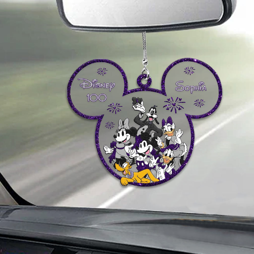 Magical 100th - Personalized Mouse Transparent Car Ornament