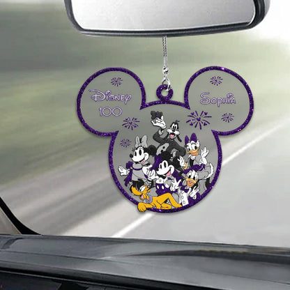 Magical 100th - Personalized Mouse Transparent Car Ornament