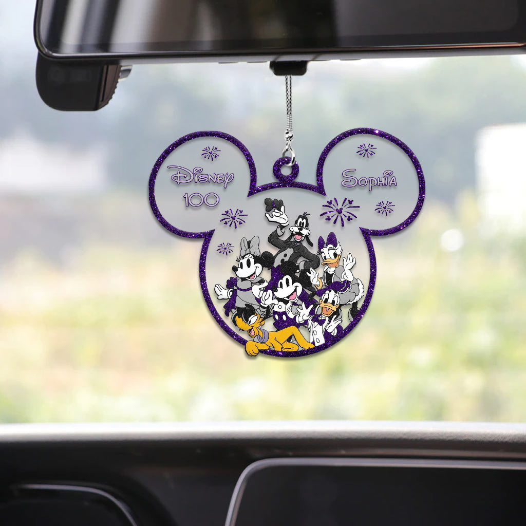 Magical 100th - Personalized Mouse Transparent Car Ornament