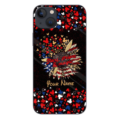 Stars Stripes And Magic - Personalized Independence Day Mouse Phone Case