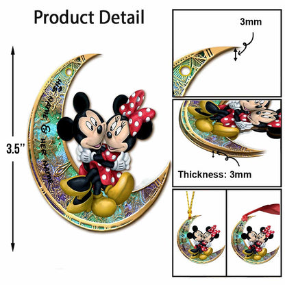 I Love You To The Moon And Back - Personalized Christmas Mouse Ornament (Printed On Both Sides)