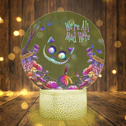 We're All Mad Here - Halloween Mouse Shaped Plaque Light Base