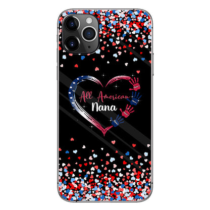 Nana's Heart - Personalized Independence Day Grandma Phone Case