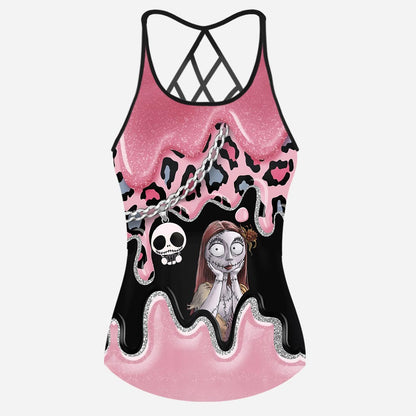 Black Pink Nightmare - Cross Tank Top and Women Shorts