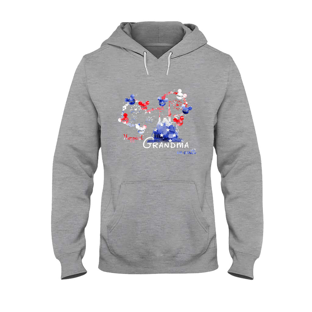 Happiest Grandma On Earth - Personalized Independence Day T-shirt and Hoodie