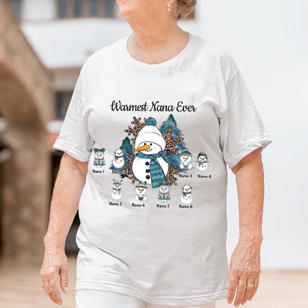 Warmest Grandma Ever - Personalized Christmas  T-shirt and Hoodie