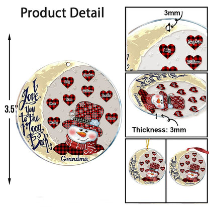 I Love You To The Moon - Personalized Christmas Grandma Transparent Ornament