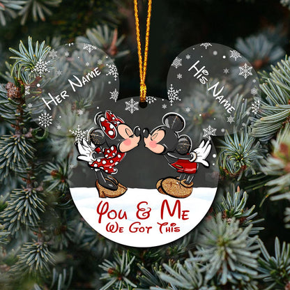 You & Me - Personalized Christmas Mouse Transparent Ornament