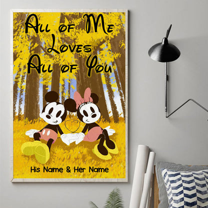 All Of Me Loves All Of You - Personalized Mouse Canvas And Poster