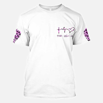 Breast Cancer Leopard Flag Breast Cancer Awareness All Over T-shirt and Hoodie