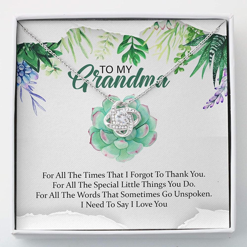 To My Grandma With Gift Box - Grandma Love Knot Necklace 0921