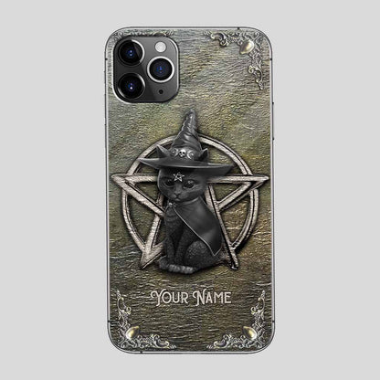 Mystical Witch - Personalized Halloween Black Cat Phone Case With 3D Pattern Print