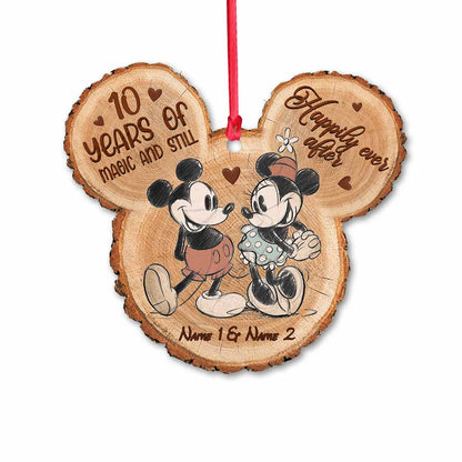 10 Years Of Magic And Still Happily Ever After - Personalized Christmas Mouse Ornament (Printed On Both Sides)