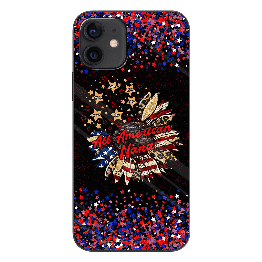Nana's Flower - Personalized Independence Day Grandma Phone Case