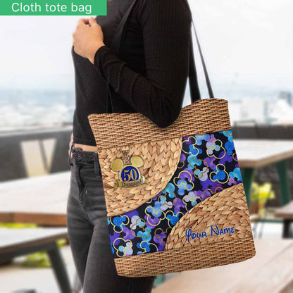 Magic Mouse Ears 50th Anniversary - Personalized Mouse Tote Bag With 3D Pattern Print