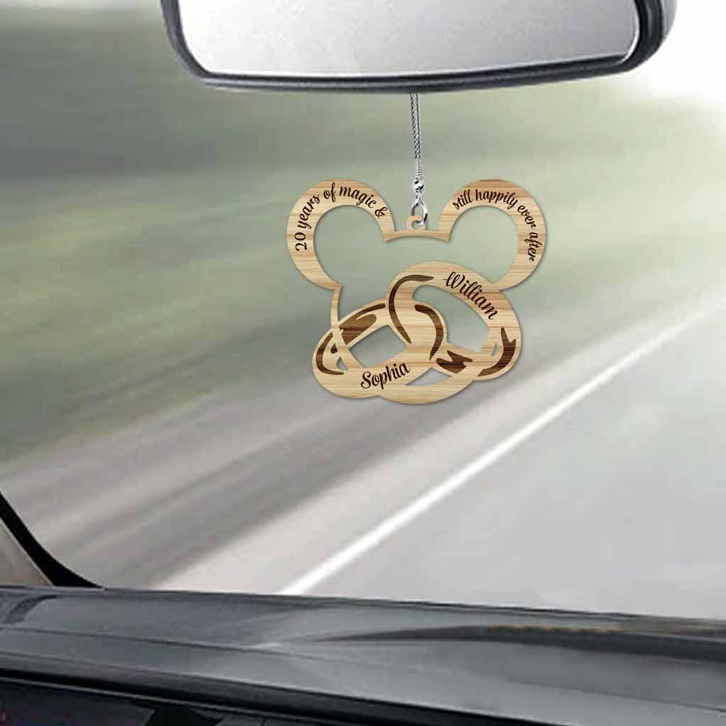 Years Of Magic Happily Ever After - Personalized Couple Mouse Car Ornament (Printed On Both Sides)
