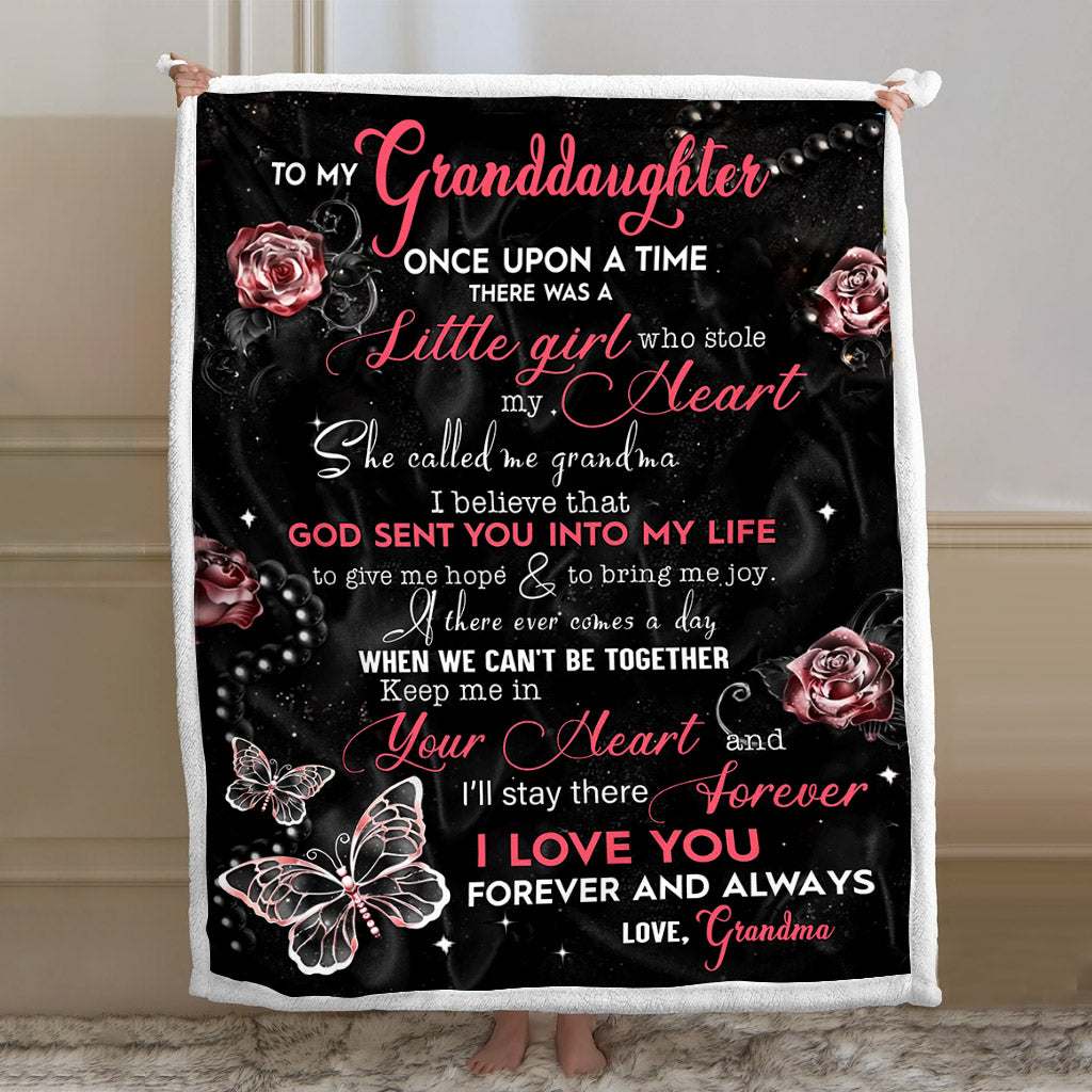 To My Granddaughter - Personalized Grandma Blanket