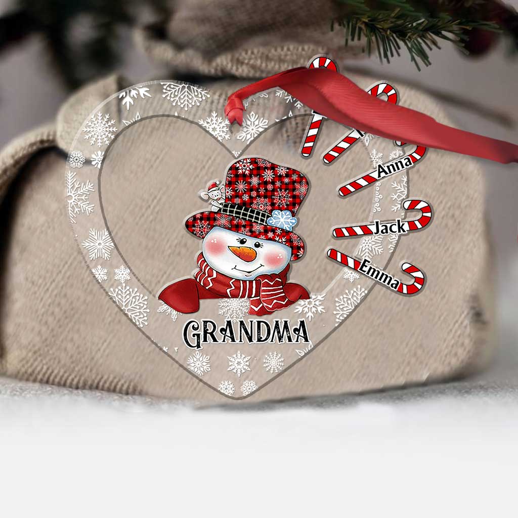 Best Grandma Ever - Personalized Christmas Grandma Transparent Ornament