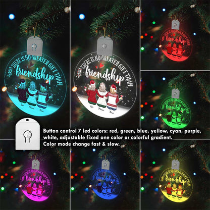 Besties Forever - Personalized Bestie Round Led Acrylic Ornament