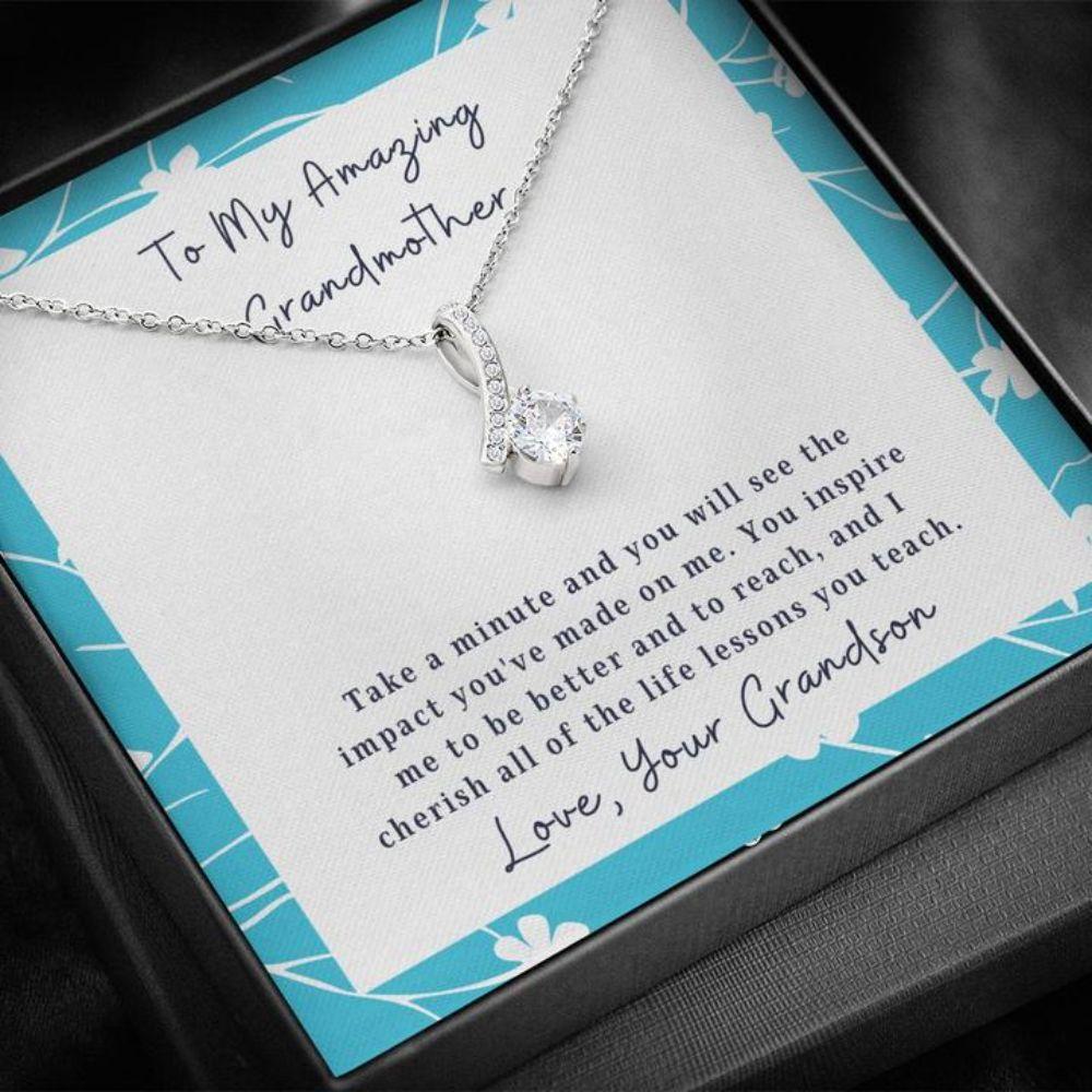 To Grandmother - Grandma Petite Ribbon Necklace 0921