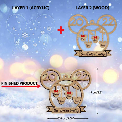 Magical Family - Personalized Christmas Mouse Layers Mix Ornament