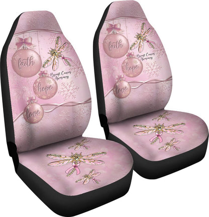 Faith Hope Love Metal Pattern Print Breast Cancer Awareness Seat Covers 0622