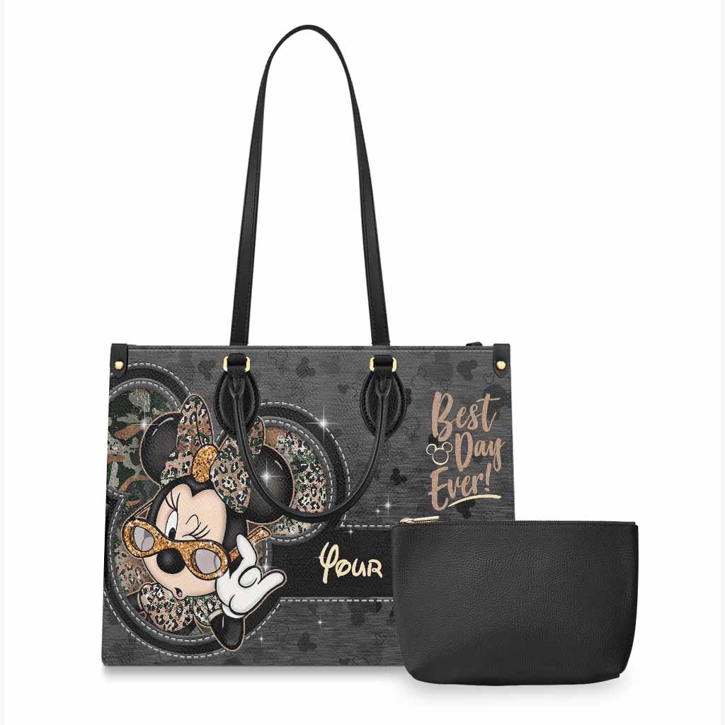 Best Day Ever Mouse Ears - Personalized Leather Handbag