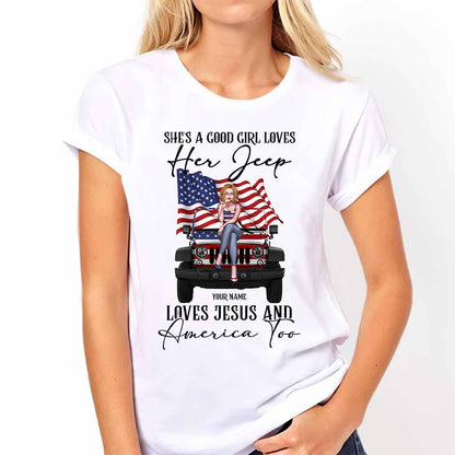 She's A Good Girl Loves Her Jp - Personalized Independence Day Car T-shirt and Hoodie