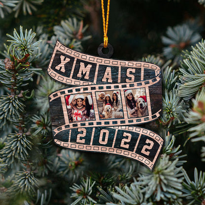 Family Film Roll Christmas 2022 - Personalized Christmas Family Ornament (Printed On Both Sides)