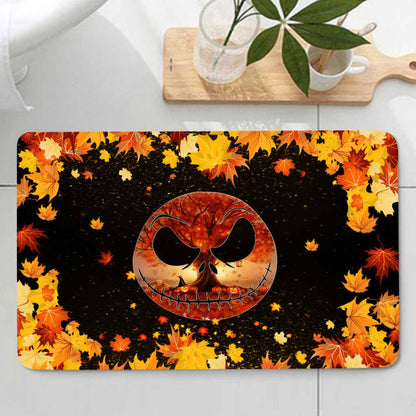Most Wonderful Time Of The Day Autumn Leaf Nightmare - Fall Nightmare Bathroom Curtain & Mats Set