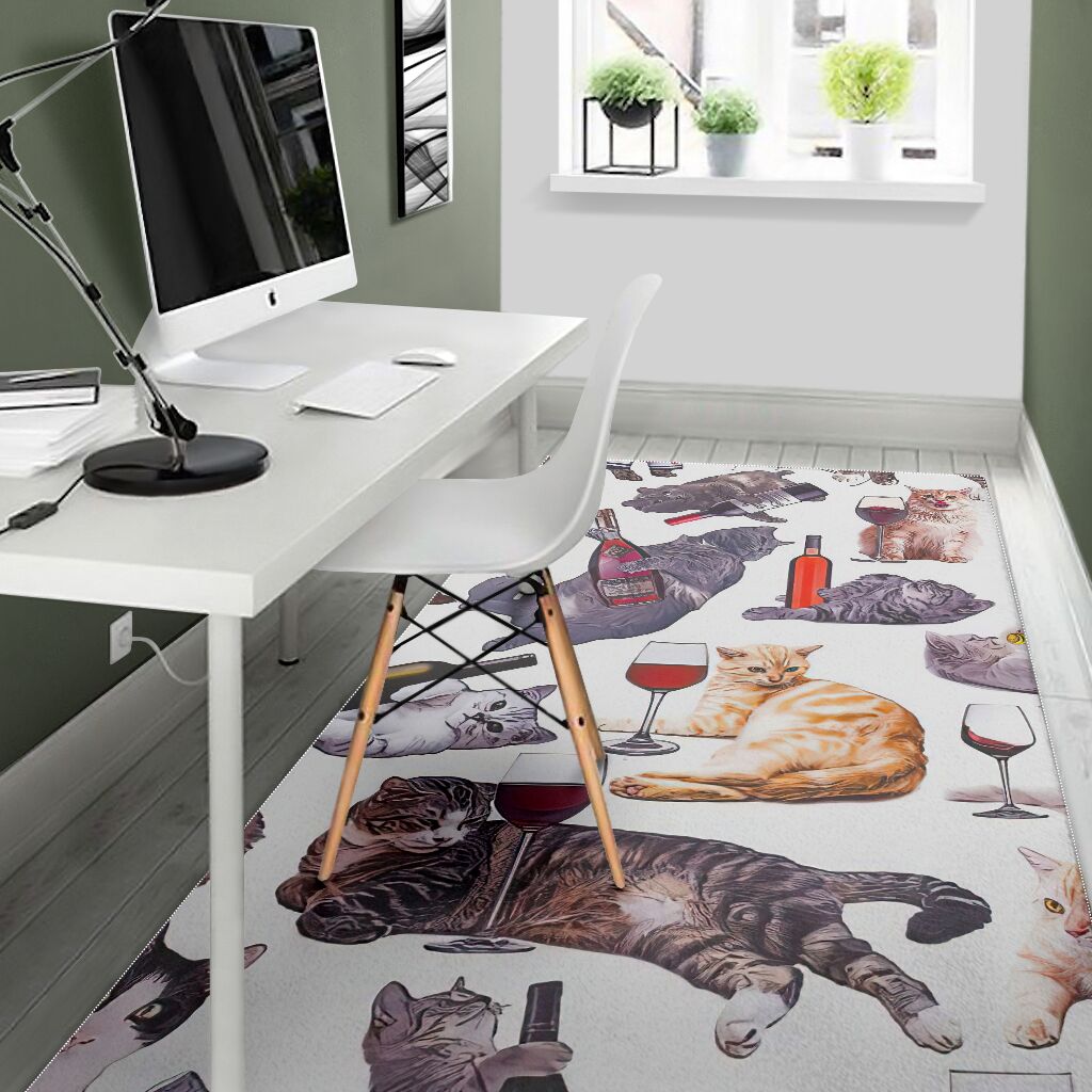 Cats And Wines Cat Rug 0622