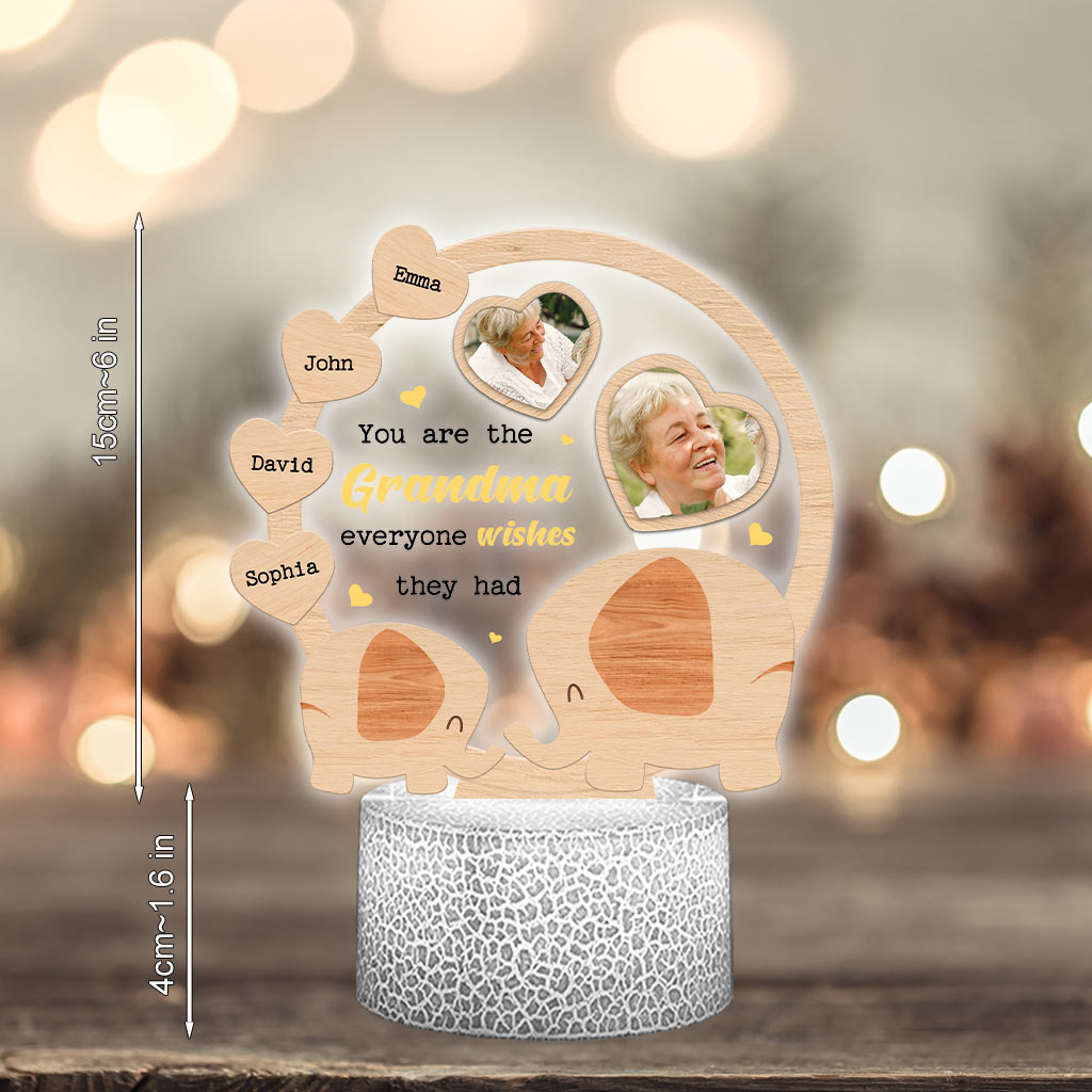 Everyone Wishes They Had - Personalized Mother's day Grandma Shaped Plaque Light Base