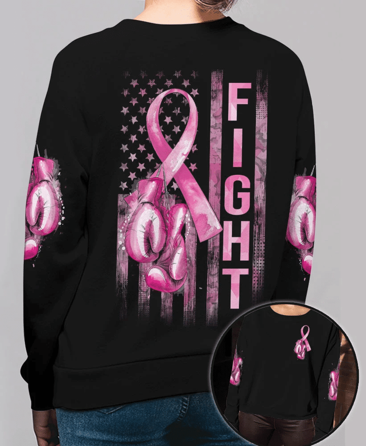 Fight Breast Cancer Flag Breast Cancer Awareness All Over T-shirt and Hoodie