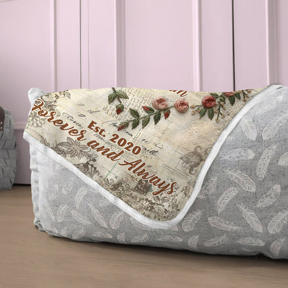 Forever And Always - Personalized Couple Blanket