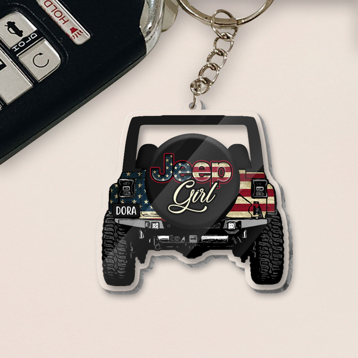 Driving Girl - Personalized Car Transparent Keychain