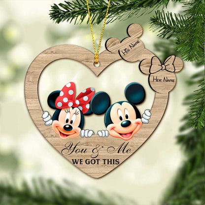 You & Me - Personalized Christmas Mouse Ornament (Printed On Both Sides)